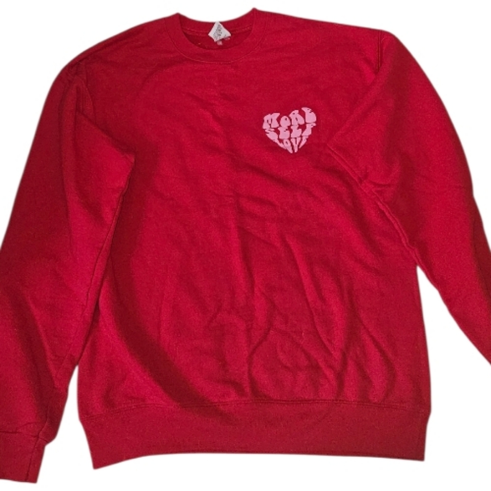 Graphic Crewneck Sweatshirt - Red/Pink
